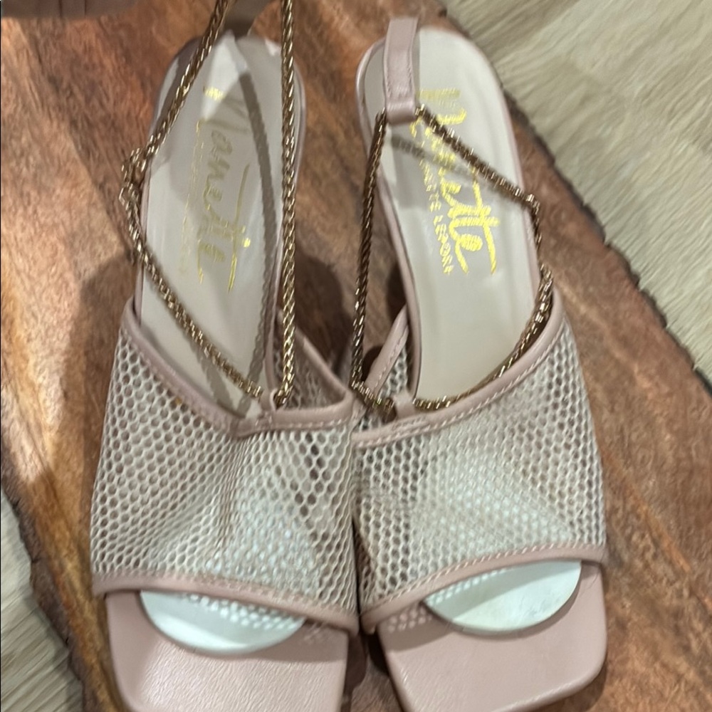 NANETTE LEPORE MAUVE Mesh Women's Sandals SUPER SEXY WITH ANKLE CHAI.